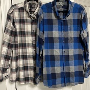 new never worn Eddie Bauer relaxed fit XL flannels, take both for $15
